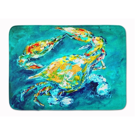 Carolines Treasures By Chance Crab in Aqua Blue Machine Washable Memory Foam Mat MW1162RUG